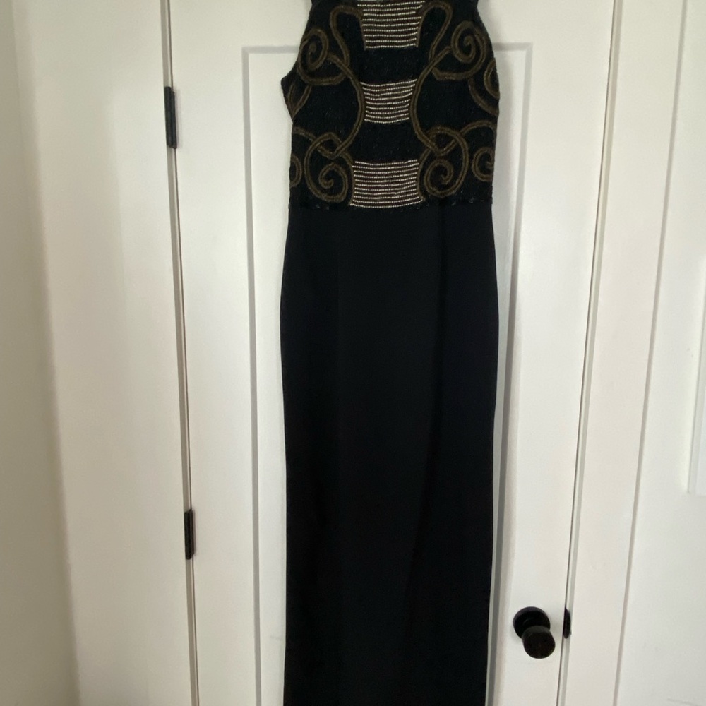 Vintage Black and Gold Evening Dress